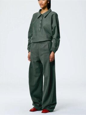 Tibi Winslow Sweatpant, Grey Pine, size L-R